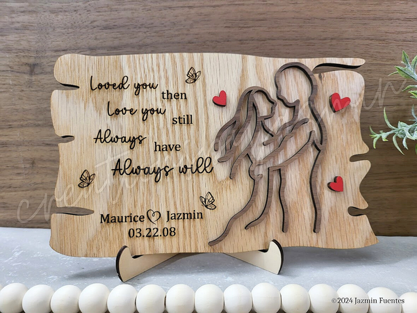 Valentine's Day Gift, Couples Wooden Love Sign, Personalized Gift, Anniversary Day, Wedding Day