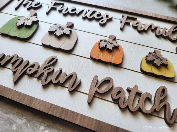 Personalized Pumpkin Patch Family Sign, Custom Fall Home Decor