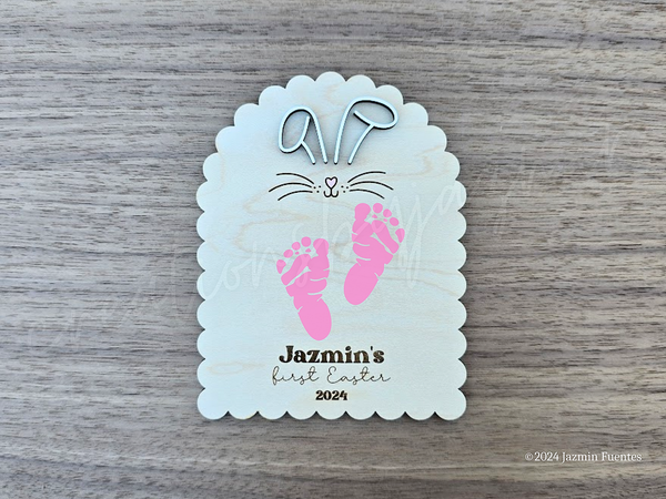 Easter Footprint Sign, Baby's First Easter, DIY Easter Sign, Easter Keepsake