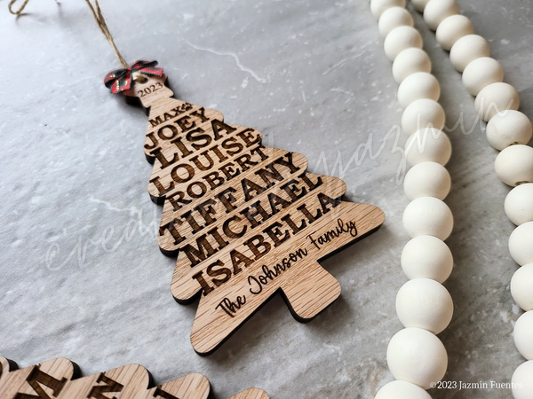 Personalized Family 2023 Christmas Ornament, With Family Member Names, With Pet Names, Custom Christmas Tree Ornament