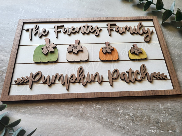 Personalized Pumpkin Patch Family Sign, Custom Fall Home Decor