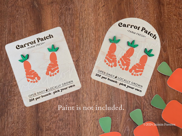 Easter Carrot Footprint Sign, Baby's First Easter, DIY Easter Sign, Easter Keepsake, Easter Carrot Patch
