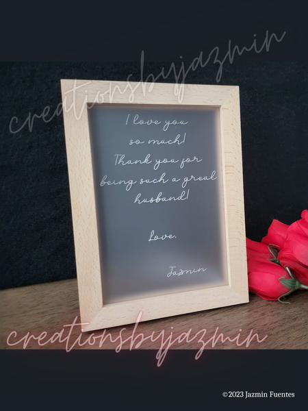 Personalized Handwritten Gift, Valentine's Day, Anniversary, Custom Frame For Him, Gift For Her