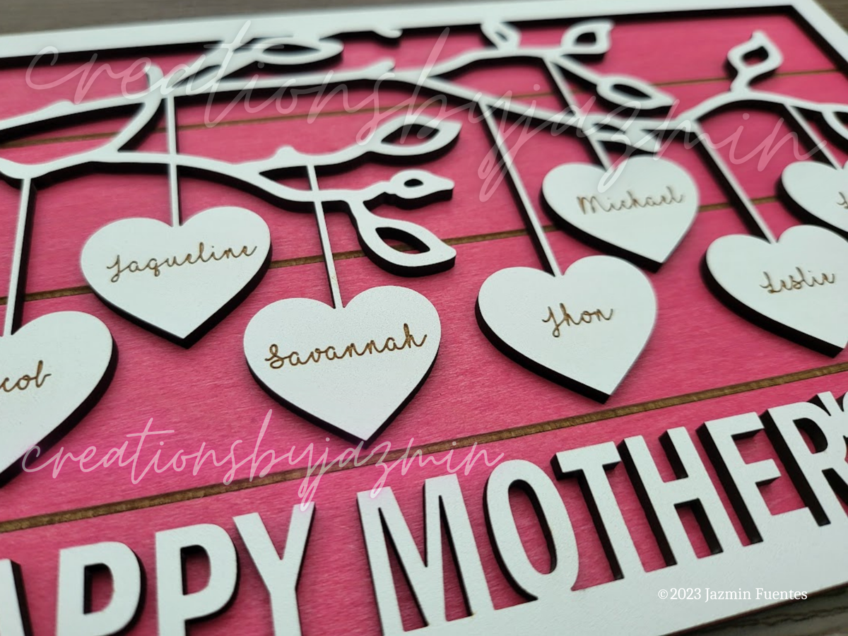 Personalized Mother's Day Gift Metal Sign With Kids Names 