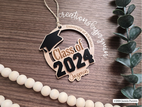 2024 Graduation Ornament, Graduation Car Charm, Personalized Graduate Ornament, 2025 Graduation