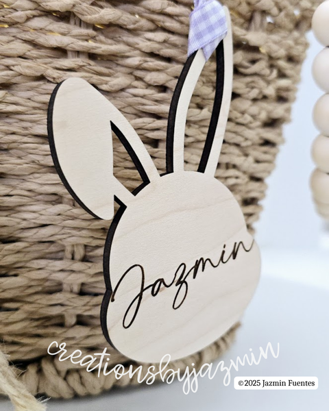 Baby's First Easter Name Tag, 2025 Baby Easter Basket Tag with Name