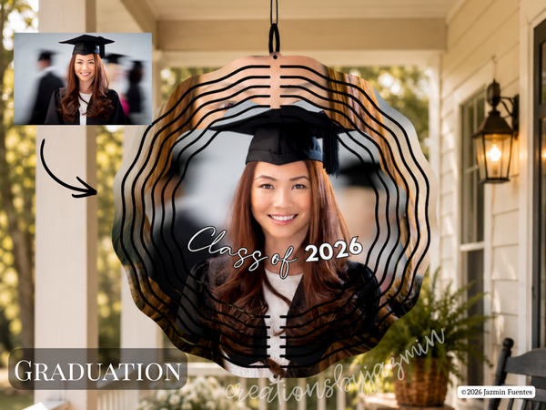 Photo Wind Spinner, Custom Porch Decor, Picture Gift, Personalized Garden Decor