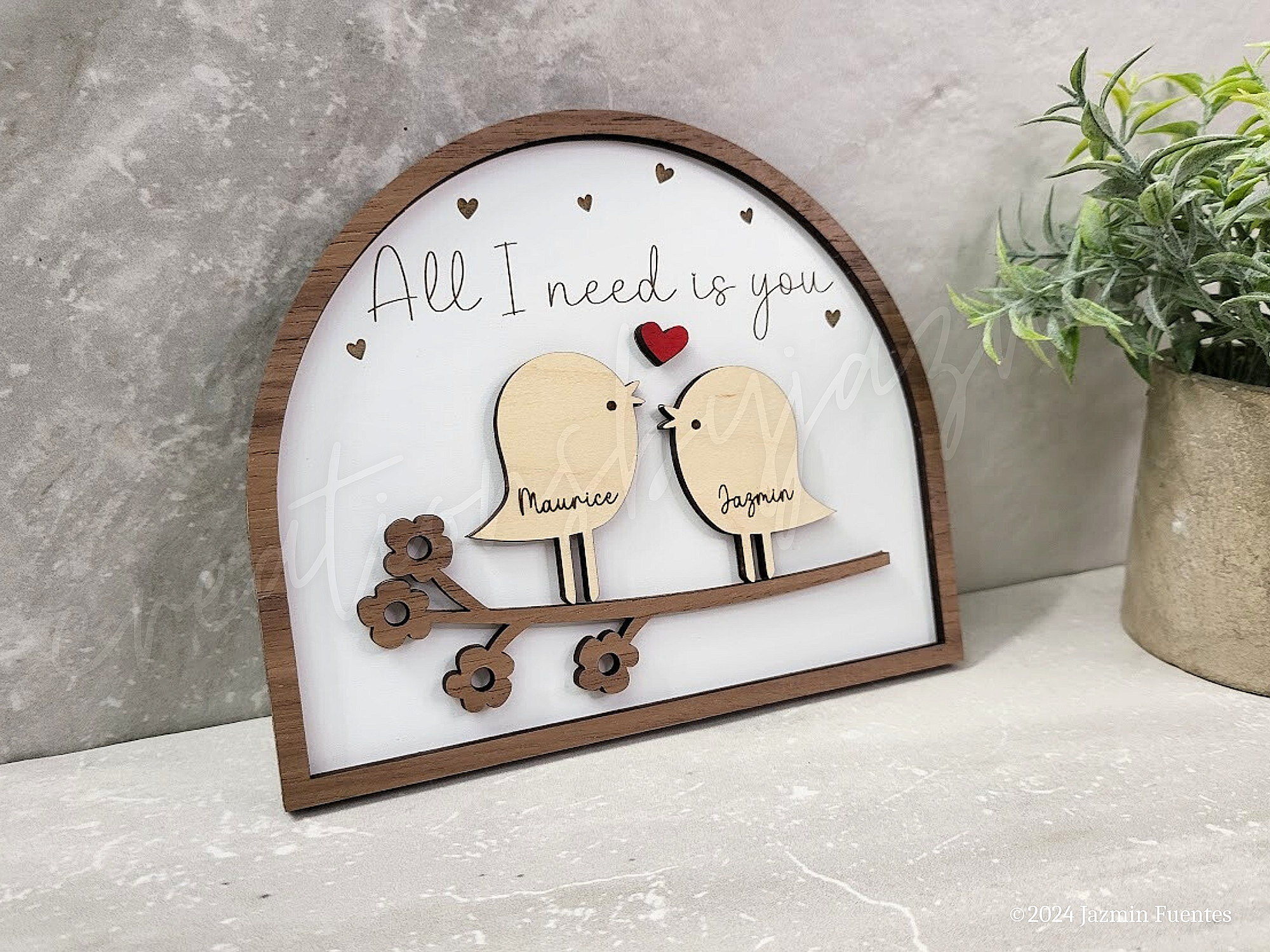 Gift for Valentine's Day, Personalized Couples Sign, Custom Wooden Frame, Love Gift