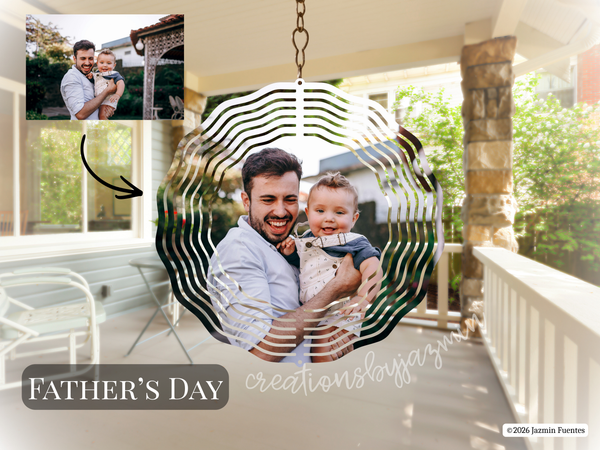Photo Wind Spinner, Custom Porch Decor, Picture Gift, Personalized Garden Decor