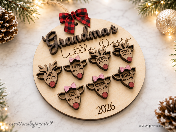 Personalized Christmas Ornament For Grandma, Grandparents Holiday Gift Ornaments, With Grandchildren Names
