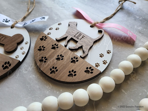 Personalized Pet Christmas Ornament, Dog Ornament, Cat Ornament, Custom Wooden Ornaments