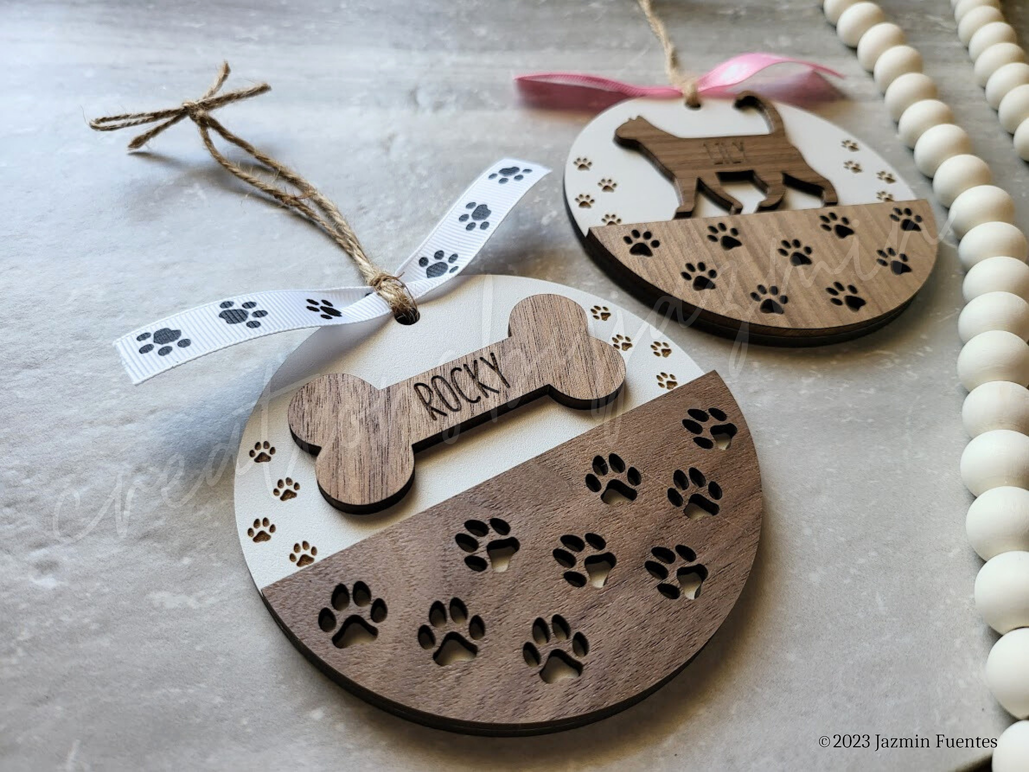 Personalized Pet Christmas Ornament, Dog Ornament, Cat Ornament, Custom Wooden Ornaments