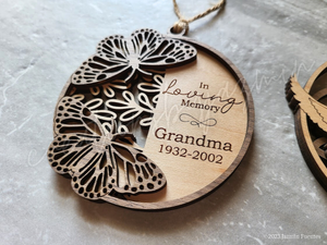 Personalized Christmas Memorial Ornament, Remembrance Ornament, Beautiful Wooden Ornaments For Lost Loved Ones