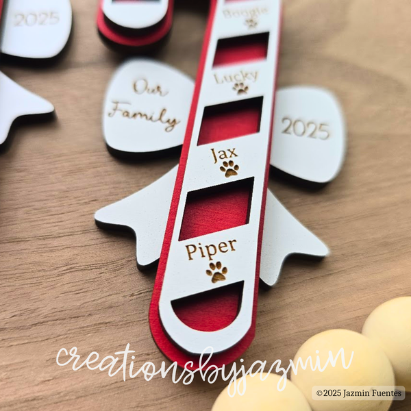 Personalized Family Christmas Tree Ornament 2025, With Family Member Names, Custom Holiday Wooden Ornament
