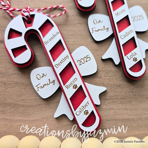 Personalized Family Christmas Tree Ornament 2025, With Family Member Names, Custom Holiday Wooden Ornament