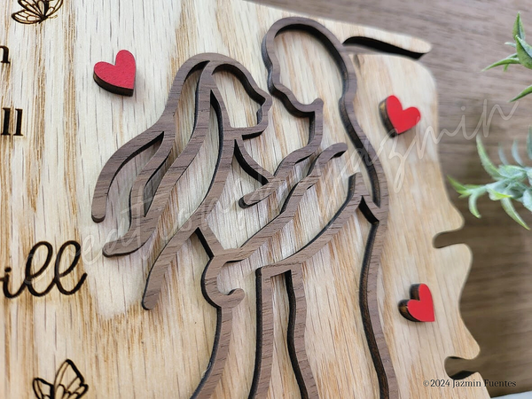 Valentine's Day Gift, Couples Wooden Love Sign, Personalized Gift, Anniversary Day, Wedding Day