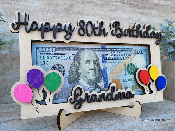 Personalized Birthday Money Holder Gift, Cash Gift Wooden Holder, Birthday Money Gift, Name Money Holder, Birthday Gift Card