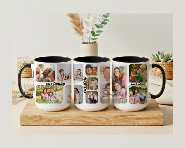 Photo Collage Mug, Family Pictures, Custom Picture Mug, Gift, Up to 10 Pictures