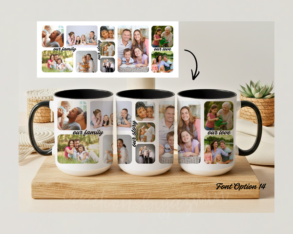 Photo Collage Mug, Family Pictures, Custom Picture Mug, Gift, Up to 10 Pictures