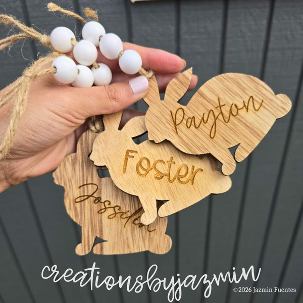 Easter Basket Tags, Personalized Easter Tags For Kids With Name, Easter Bunny Ornaments