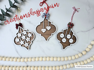 Personalized Arabesque Christmas Family Ornaments, Beautiful Holiday Ornaments With Family Member Names, 2024 Christmas Wooden Ornament