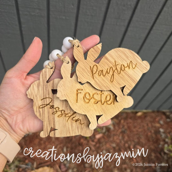 Easter Basket Tags, Personalized Easter Tags For Kids With Name, Easter Bunny Ornaments