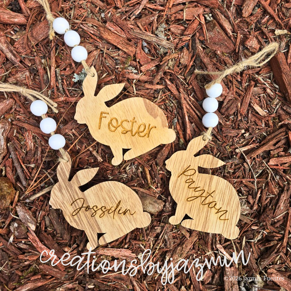 Easter Basket Tags, Personalized Easter Tags For Kids With Name, Easter Bunny Ornaments