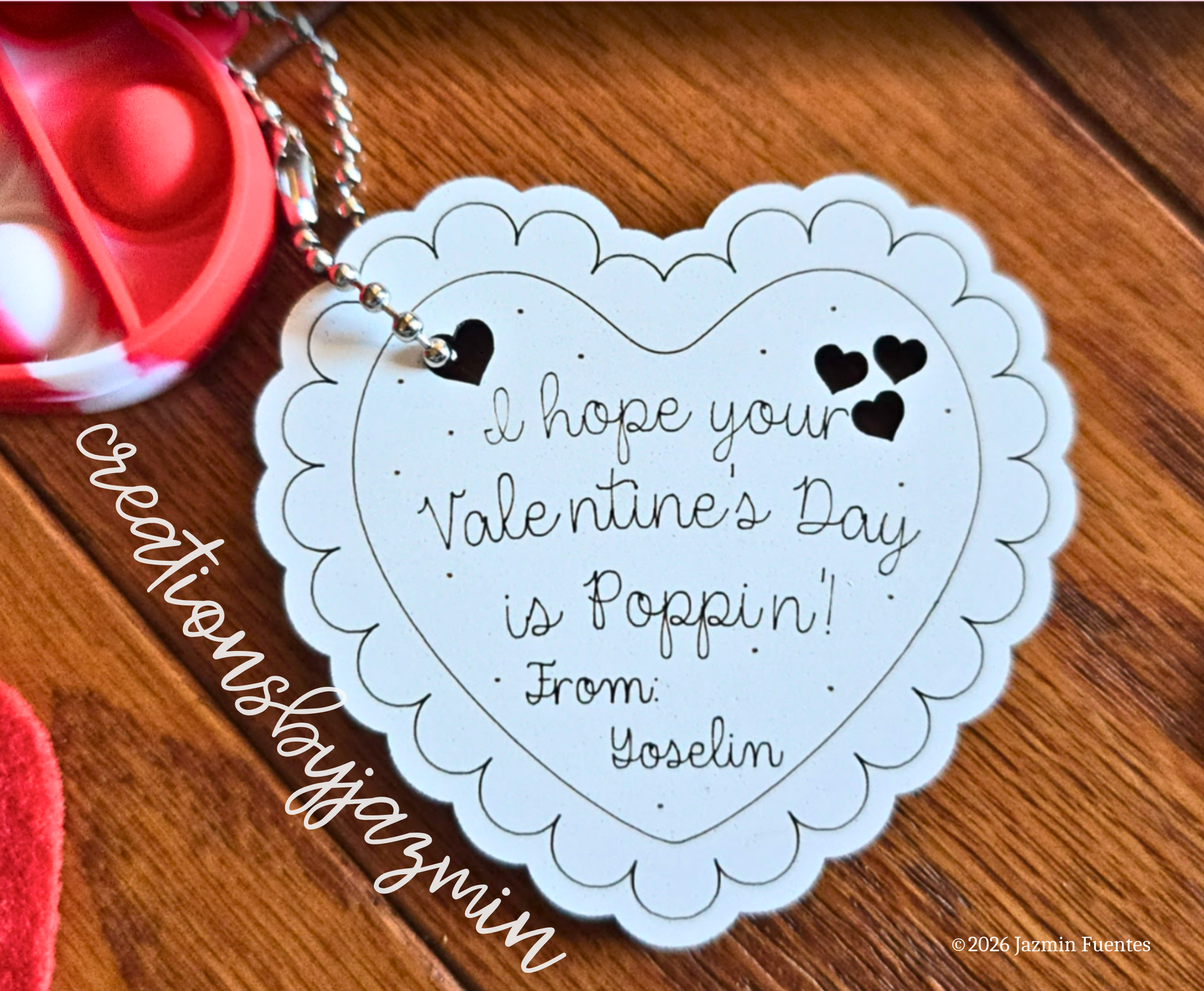 Personalized Valentine's Day Keychain Party Favors, Kids