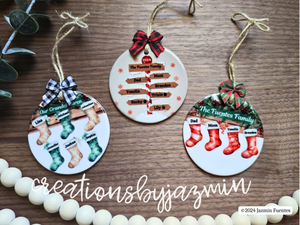 Family Christmas Ornaments, Beautiful Ceramic Christmas Ornament Keepsakes