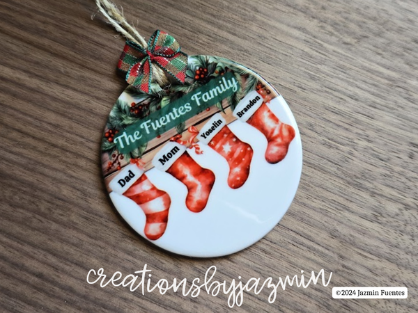 Family Christmas Ornaments, Beautiful Ceramic Christmas Ornament Keepsakes