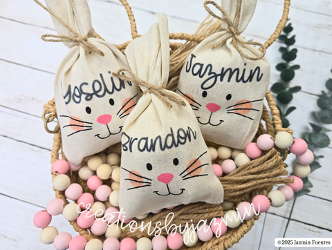 Personalized Easter Basket Treat Bags, With Name, For Easter, Easter Basket Candy Bags, Basket Stuffers, Easter Gifts