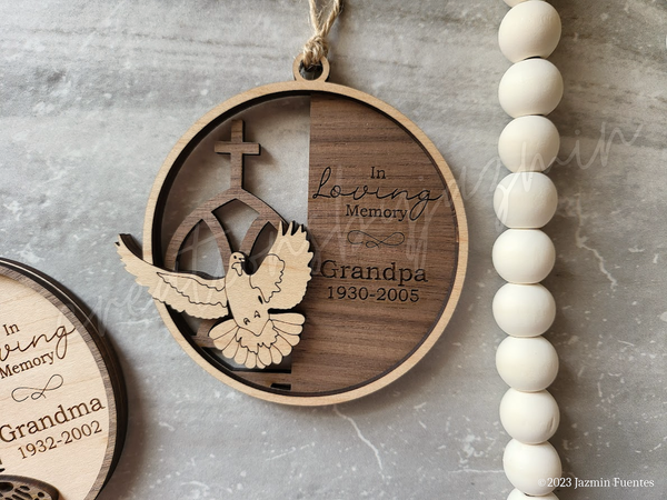 Personalized Christmas Memorial Ornament, Remembrance Ornament, Beautiful Wooden Ornaments For Lost Loved Ones