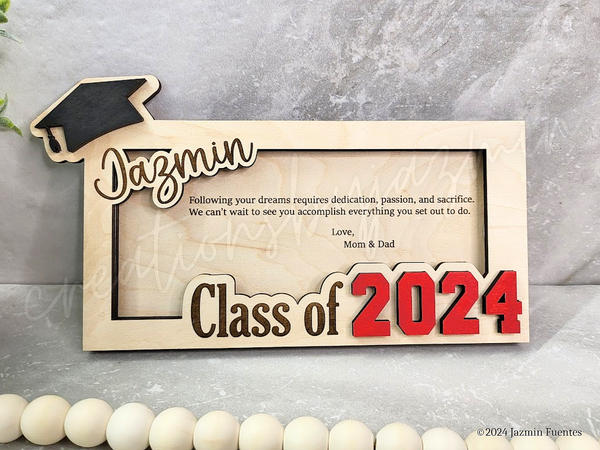 2024 Graduation Gift, Personalized Money Holder, Cash Holder, Gift for Graduate, High School, College, University