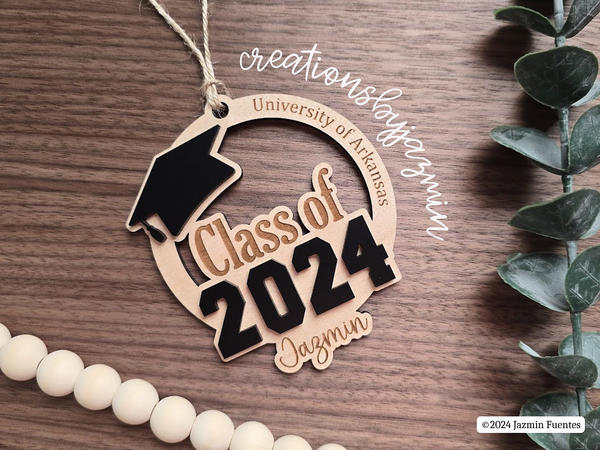 2024 Graduation Ornament, Graduation Car Charm, Personalized Graduate Ornament, 2025 Graduation