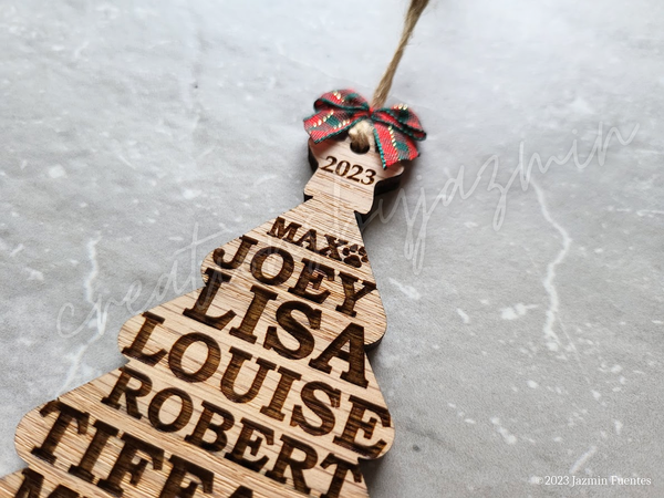 Personalized Family 2023 Christmas Ornament, With Family Member Names, With Pet Names, Custom Christmas Tree Ornament