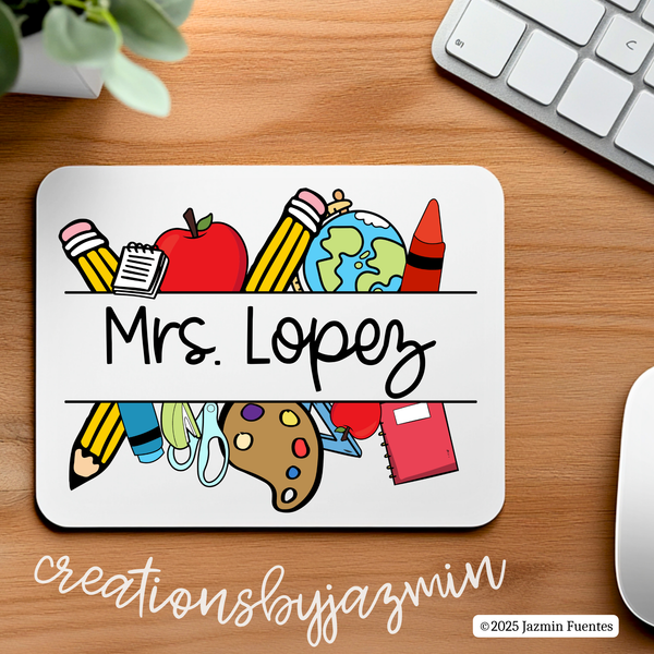 Teacher Appreciation Gift, Personalized Mousepad, Custom Mousepad Gift for Teachers