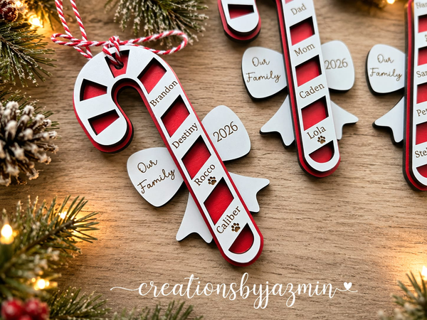 Personalized Family Christmas Tree Ornament 2026, With Family Member Names, Custom Holiday Wooden Ornament