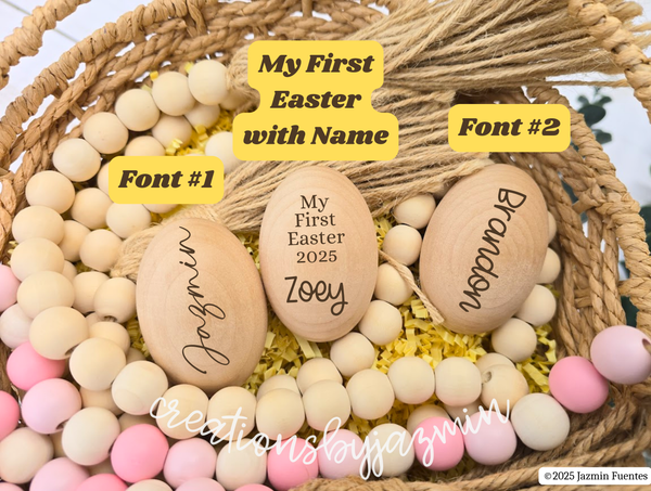 Personalized Easter Wooden Egg, Engraved Easter Egg, For Easter Basket, Easter Decoration, My First Easter, With Name