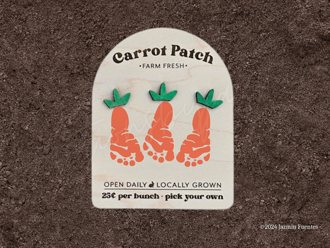 Easter Carrot Footprint Sign, Baby's First Easter, DIY Easter Sign, Easter Keepsake, Easter Carrot Patch