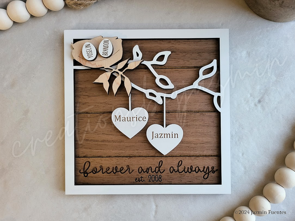 Valentine's Day Sign, Personalized Wooden Couples Frame, Anniversary Day Gift, Personalized Family Sign
