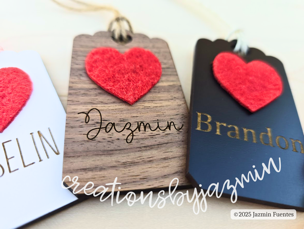 Valentine's Day Name Tags, Personalized Holiday Basket Tags