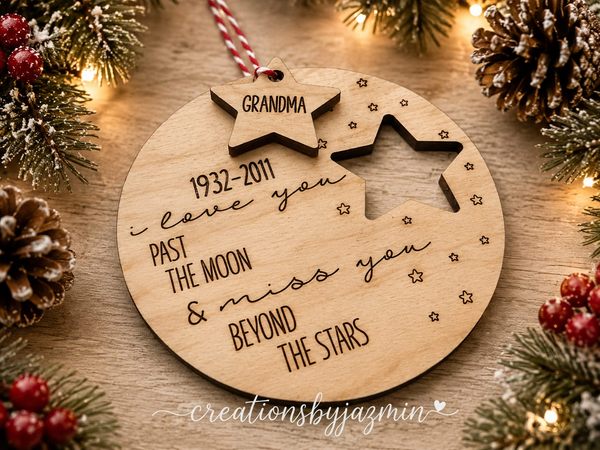 Personalized Memorial Christmas Ornament, Beautiful Wooden Ornaments For Lost Loved Ones