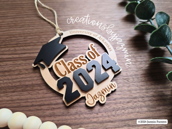 2024 Graduation Ornament, Graduation Car Charm, Personalized Graduate Ornament, 2025 Graduation