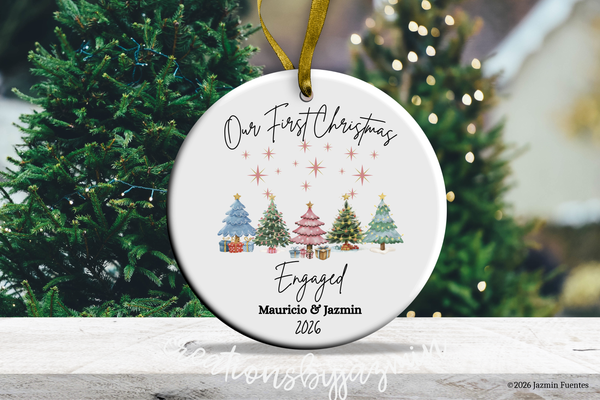 Our First Christmas Ornament, Engaged, Married, Living Together, Couples Ornament