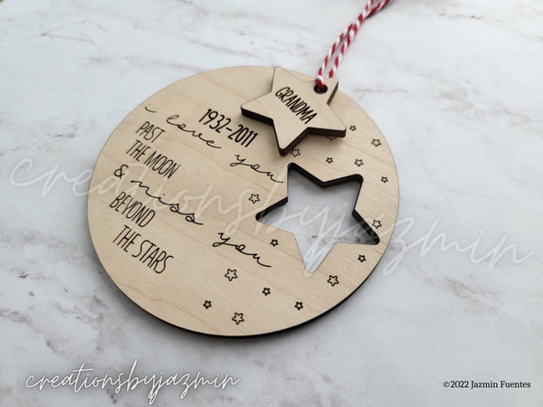 Personalized Memorial Christmas Ornament, Beautiful Wooden Ornaments For Lost Loved Ones