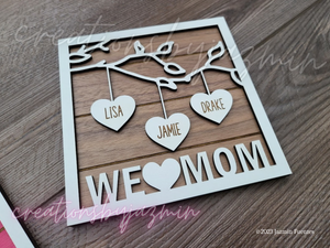 Mother's Day Sign, Personalized Wooden Name Frame For Mom, Mother's Day Gift
