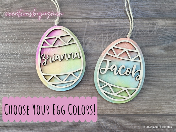 Personalized Easter Egg Basket Tags, Colorful Easter Tags For Kids With Name, Easter Ornaments