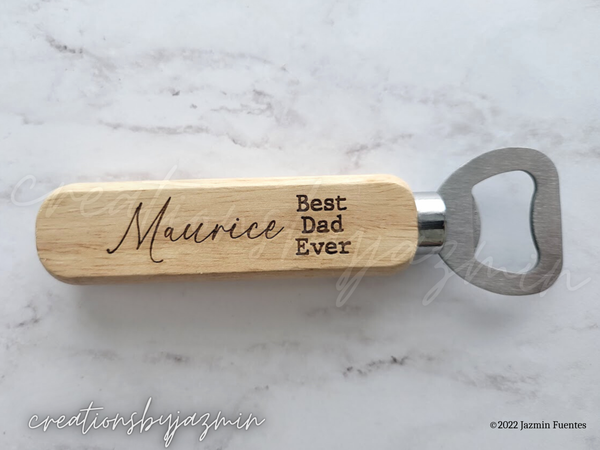 Engraved Wood Bottle Opener, Gift For Men, Gifts For Dad