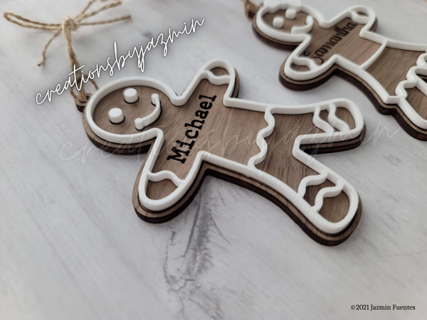 Personalized Gingerbread Christmas Ornament With Name, Custom Boy Or Girl Holiday Gift Ornaments, Children Xmas Ornaments, For Baby