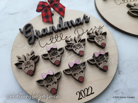 Personalized Christmas Ornament For Grandma, Grandparents Holiday Gift Ornaments, With Grandchildren Names